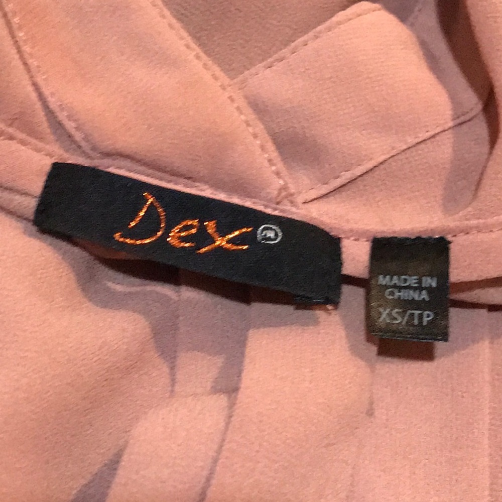 ❄️EUC❄️Oversized Rosé Dex Sheer Button Down Blouse - Picture 7 of 8